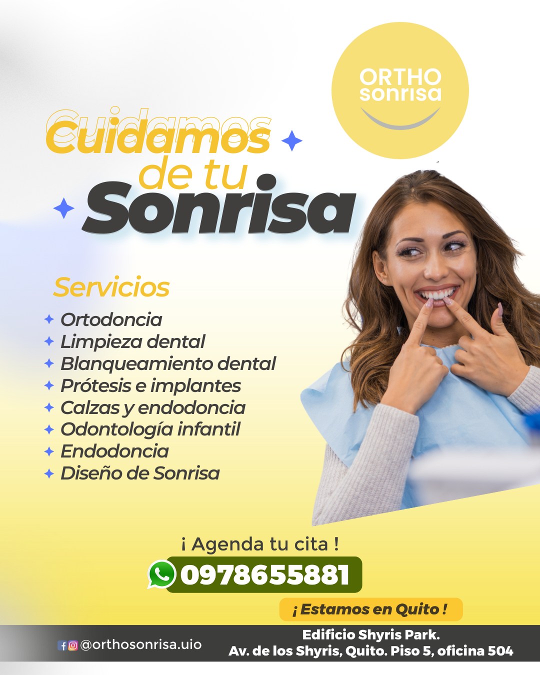 Flyer servicios OrthoSonrisa